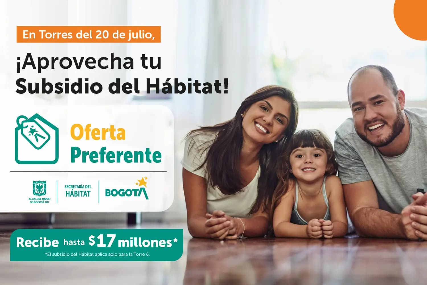 Banner oferta preferente subsidio del habitat torres del 20 de julio.